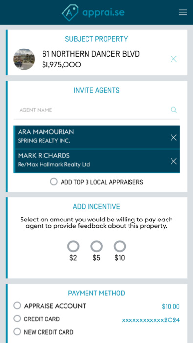Appraise Request Page